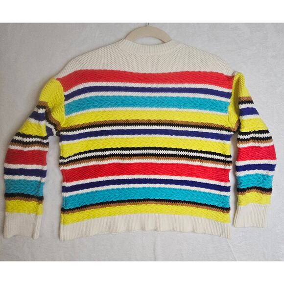 Alice+Olivia Zelda M? 3D Textured Bright Striped Pullover. Size Tag missing. - Picture 2 of 16
